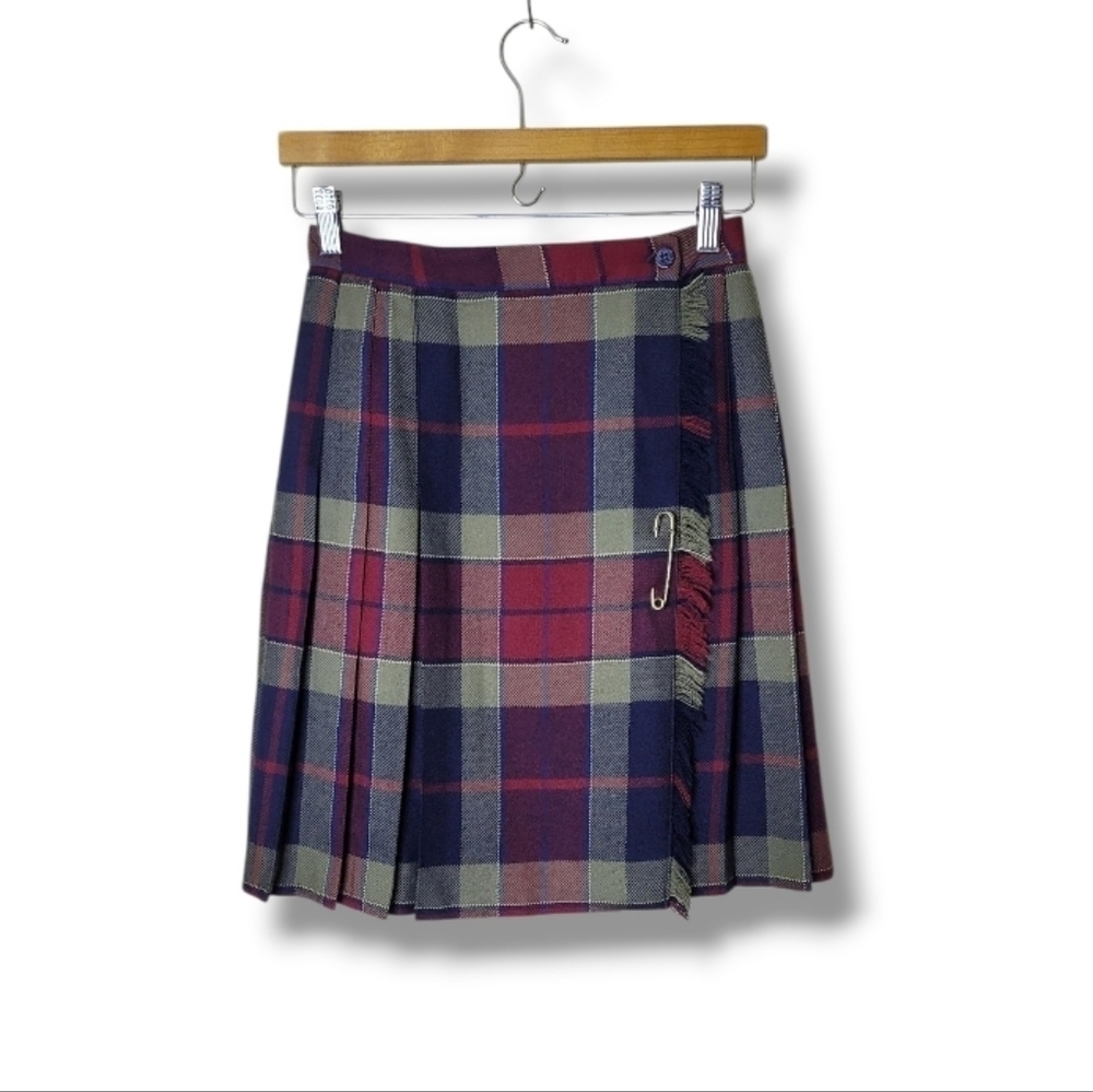 Talbots Wool Plaid Wrap Skirt